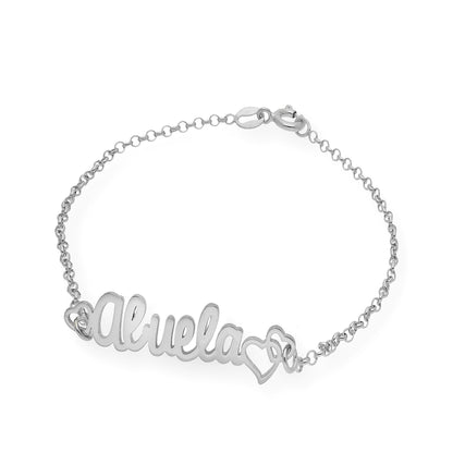 Pulsera Love Abuela en Plata 925 y baño Oro 18k