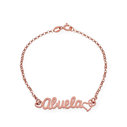 Pulsera Love Abuela en Plata 925 y baño Oro 18k