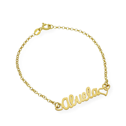 Pulsera Love Abuela en Plata 925 y baño Oro 18k