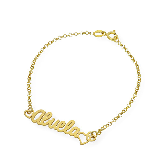Pulsera Love Abuela en Plata 925 y baño Oro 18k