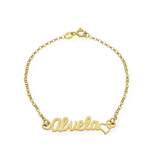 Pulsera Love Abuela en Plata 925 y baño Oro 18k