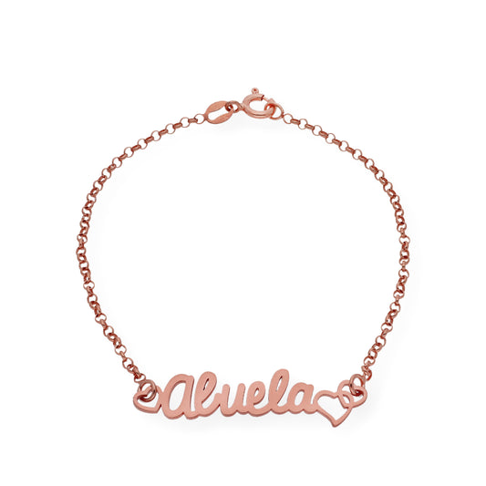 Pulsera Love Abuela en Plata 925 y baño Oro rosa 18k