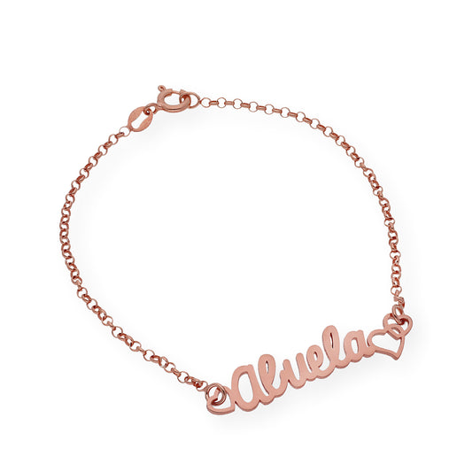 Pulsera Love Abuela en Plata 925 y baño Oro rosa 18k
