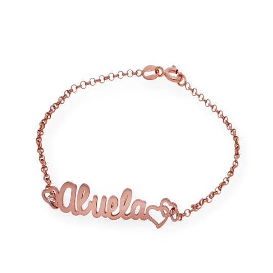 Pulsera Love Abuela en Plata 925 y baño Oro rosa 18k