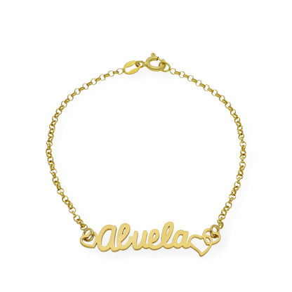 Pulsera Love Abuela en Plata 925 y baño Oro rosa 18k