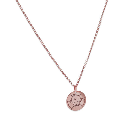 Colgante Medalla Ángel Comunión en Plata de Ley 925