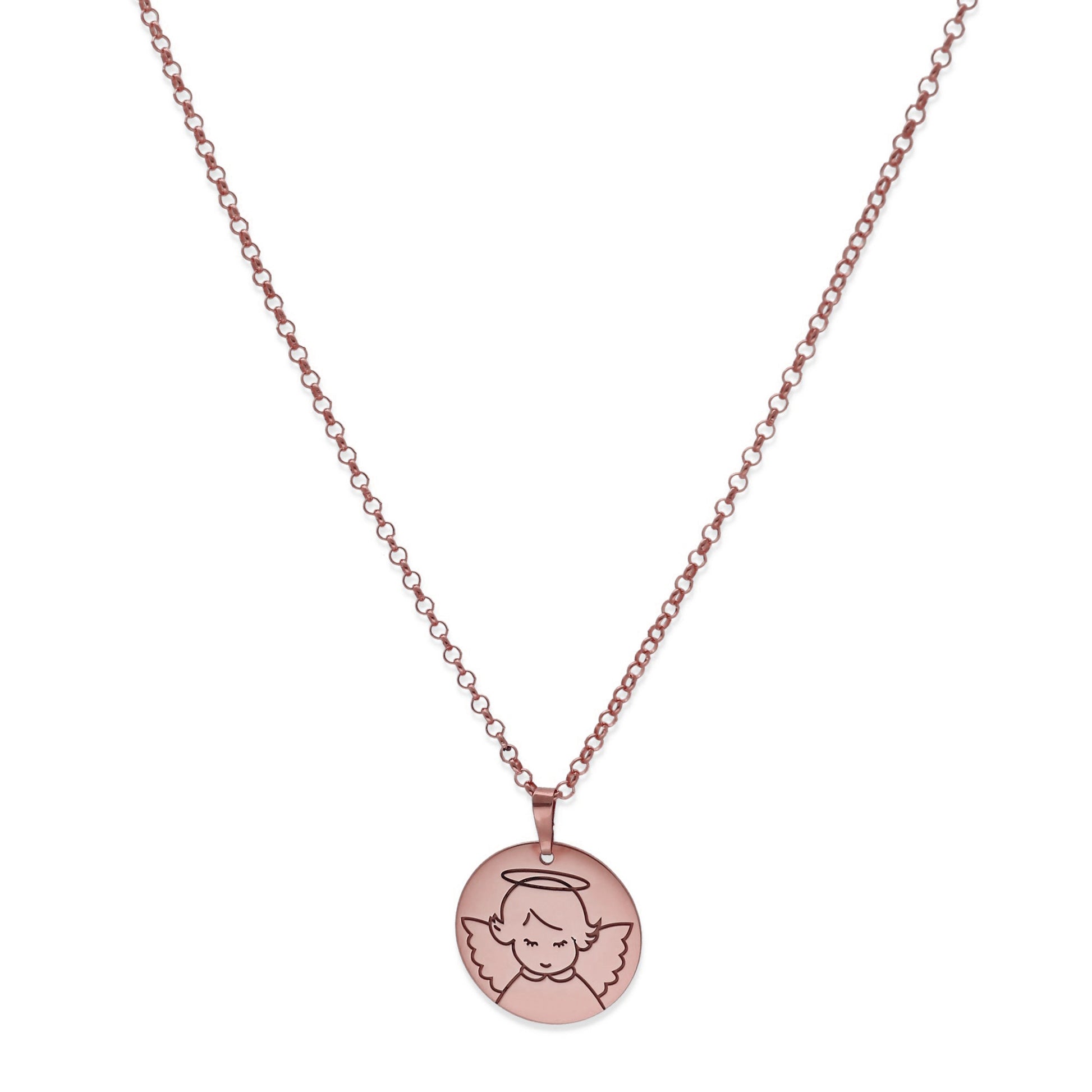 Colgante Medalla Ángel Comunión en Plata de Ley 925 y baño Oro 18k