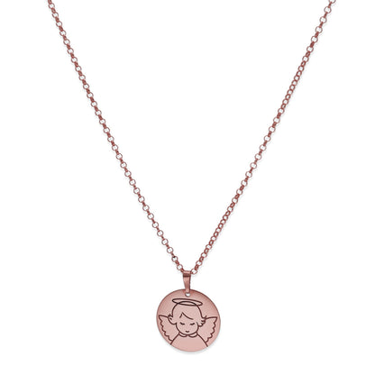 Colgante Medalla Ángel Comunión en Plata de Ley 925 y baño Oro 18k