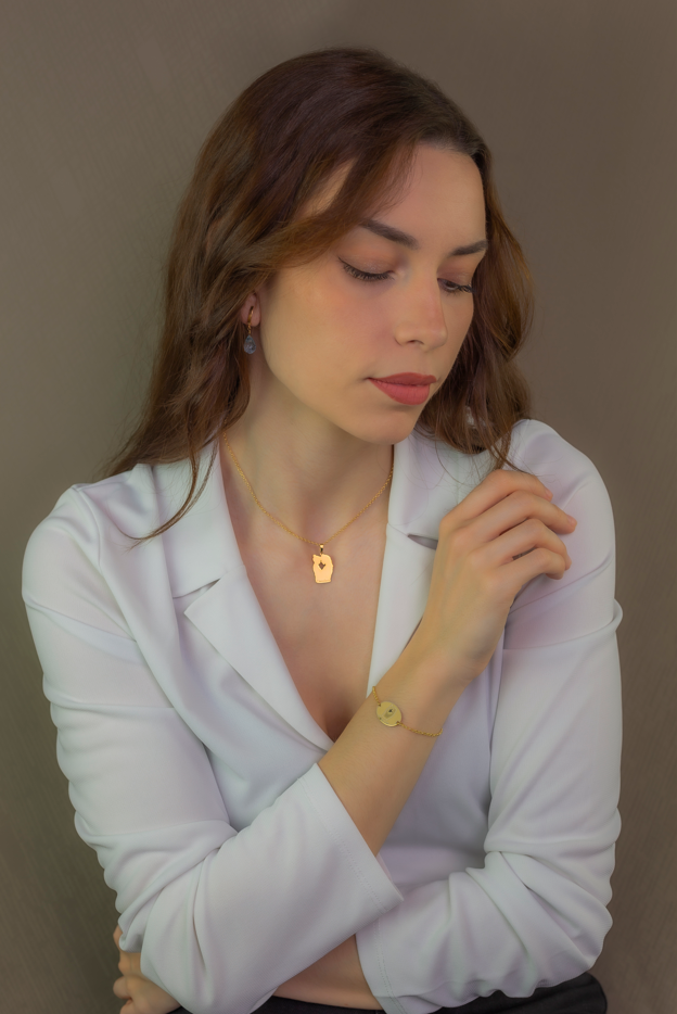 Colgante Linda en Plata de Ley 925 y baño Oro rosa 18k