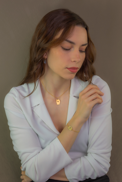 Colgante Linda en Plata de Ley 925 y baño Oro rosa 18k