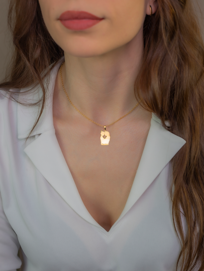 Colgante Linda en Plata de Ley 925 y baño Oro rosa 18k