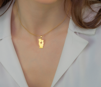 Colgante Emese niño en Plata de Ley 925 y baño Oro rosa 18k