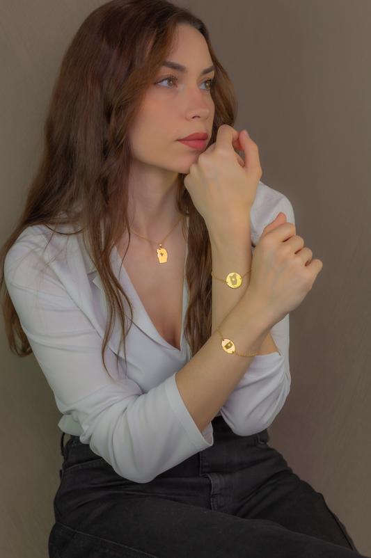 Pulsera Linda en Plata de Ley 925 y baño Oro rosa 18k