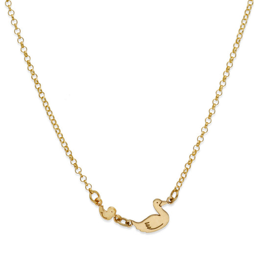 Colgante Patitos en Plata de Ley 925 y baño Oro 18k