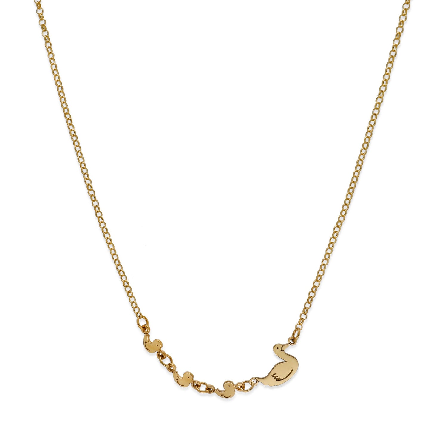 Colgante Patitos en Plata de Ley 925 y baño Oro 18k