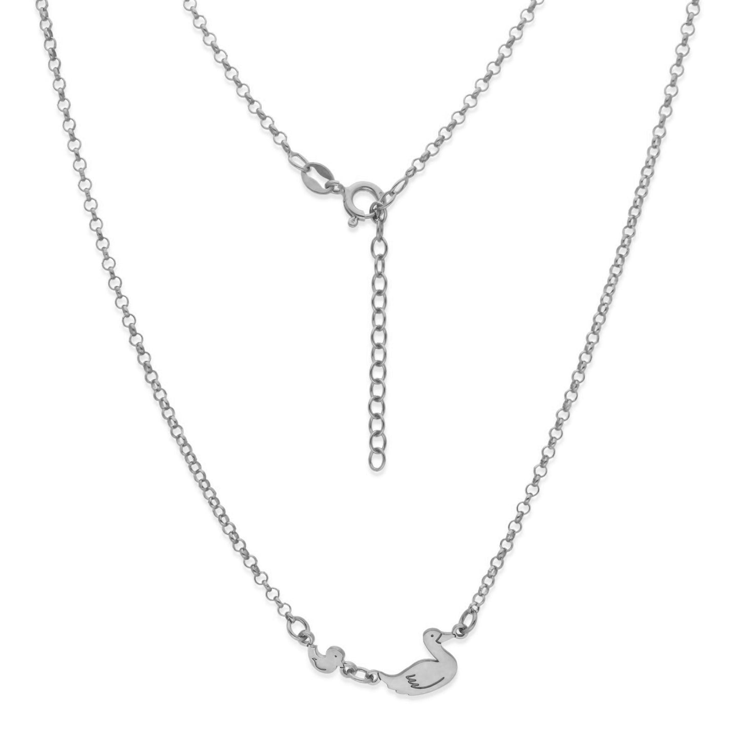 Colgante Patitos en Plata de Ley 925 y baño Oro rosa 18k