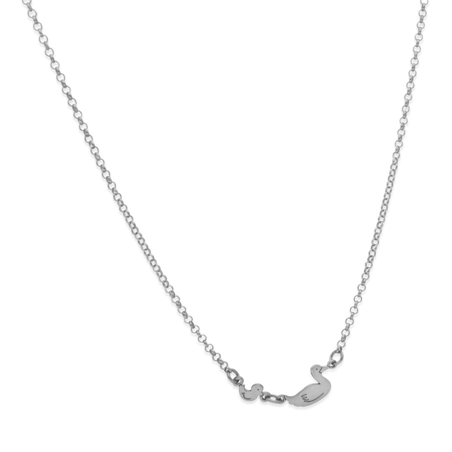 Colgante Patitos en Plata de Ley 925 y baño Oro rosa 18k