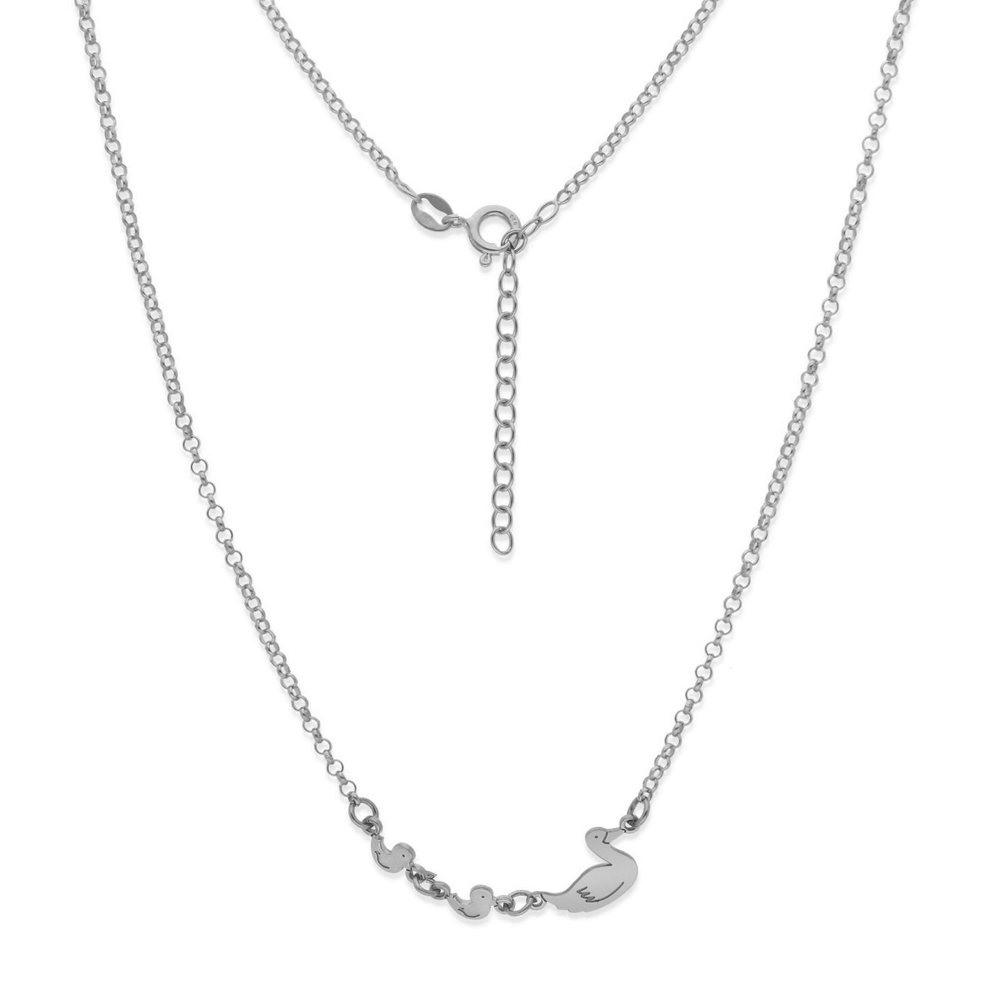 Colgante Patitos en Plata de Ley 925 y baño Oro rosa 18k