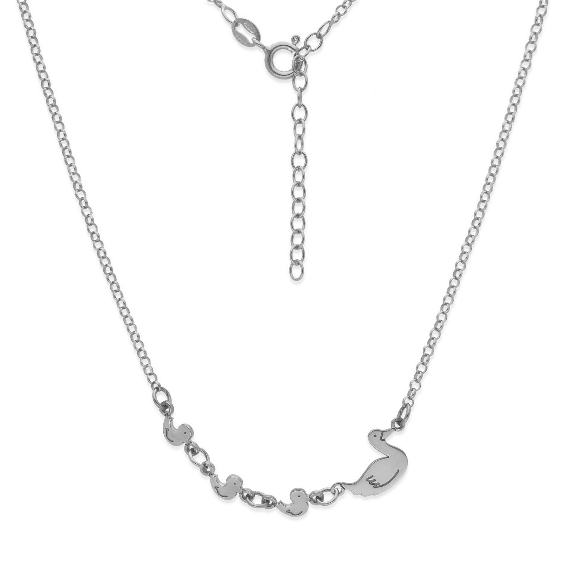 Colgante Patitos en Plata de Ley 925 y baño Oro rosa 18k