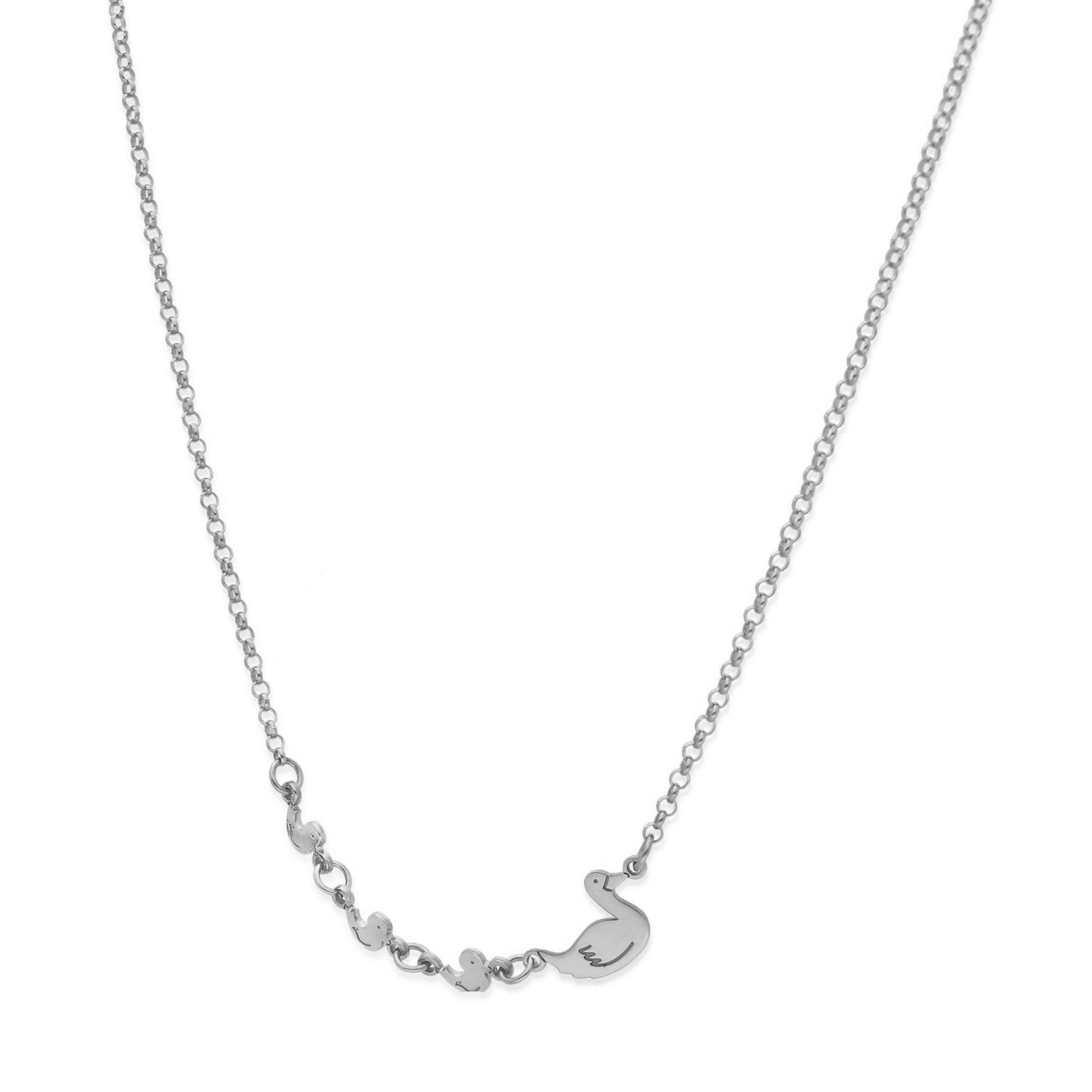 Colgante Patitos en Plata de Ley 925 y baño Oro rosa 18k