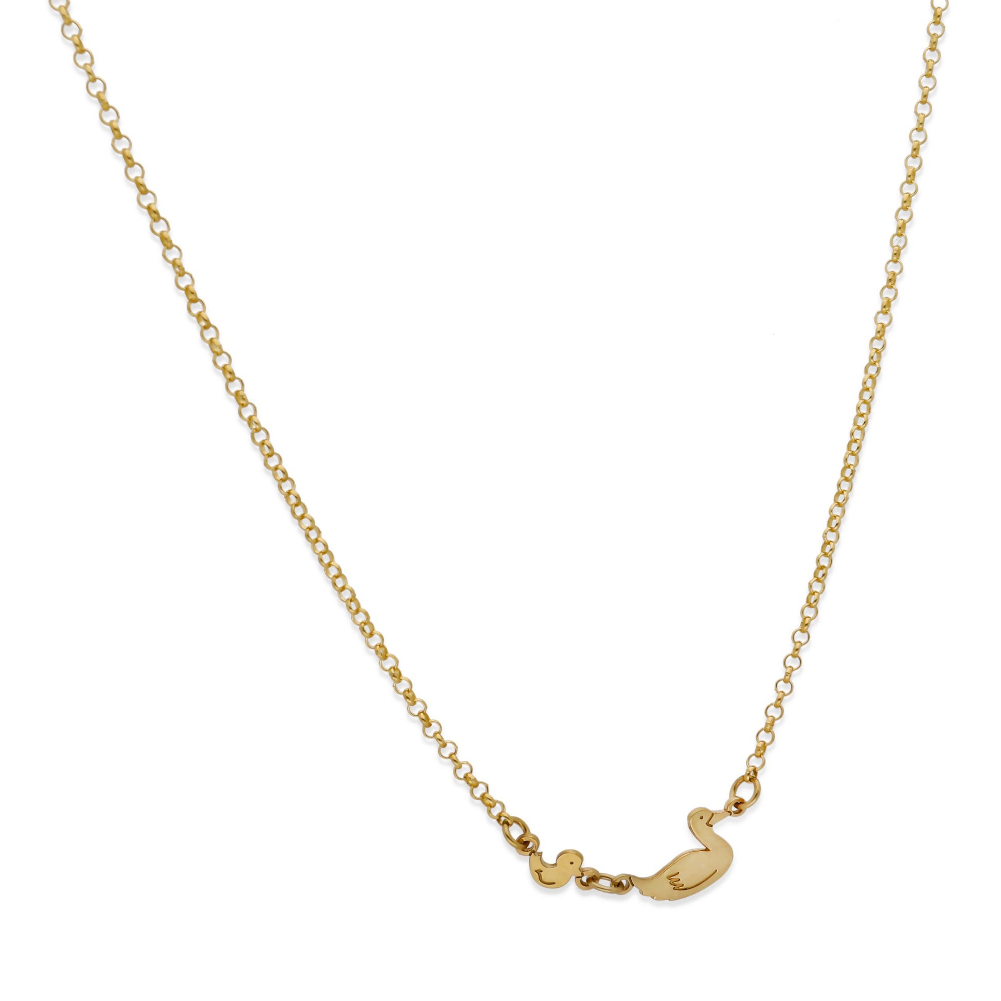 Colgante Patitos en Plata de Ley 925 y baño Oro rosa 18k