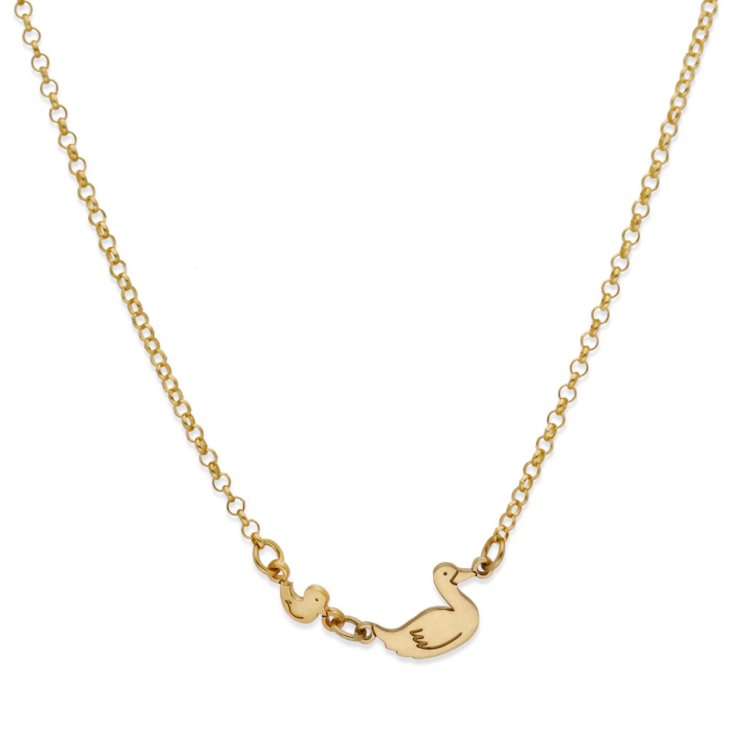 Colgante Patitos en Plata de Ley 925 y baño Oro rosa 18k