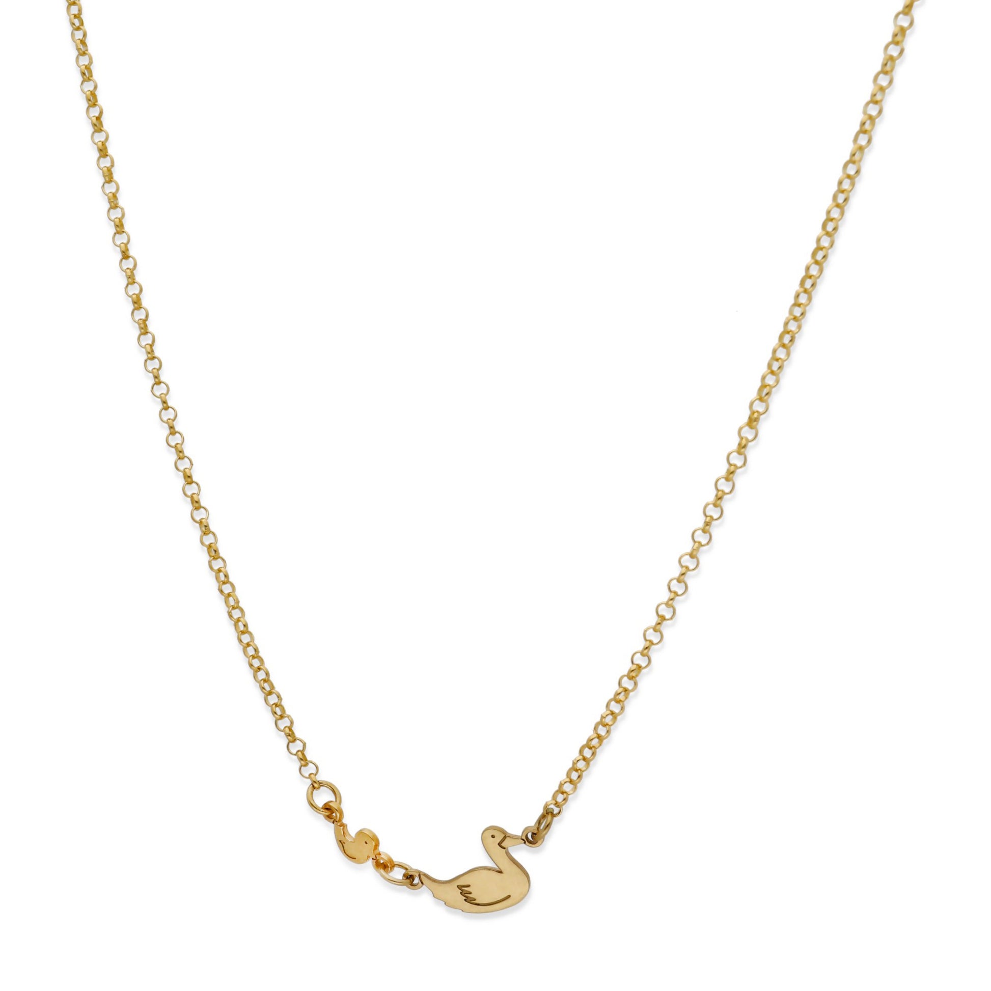 Colgante Patitos en Plata de Ley 925 y baño Oro rosa 18k