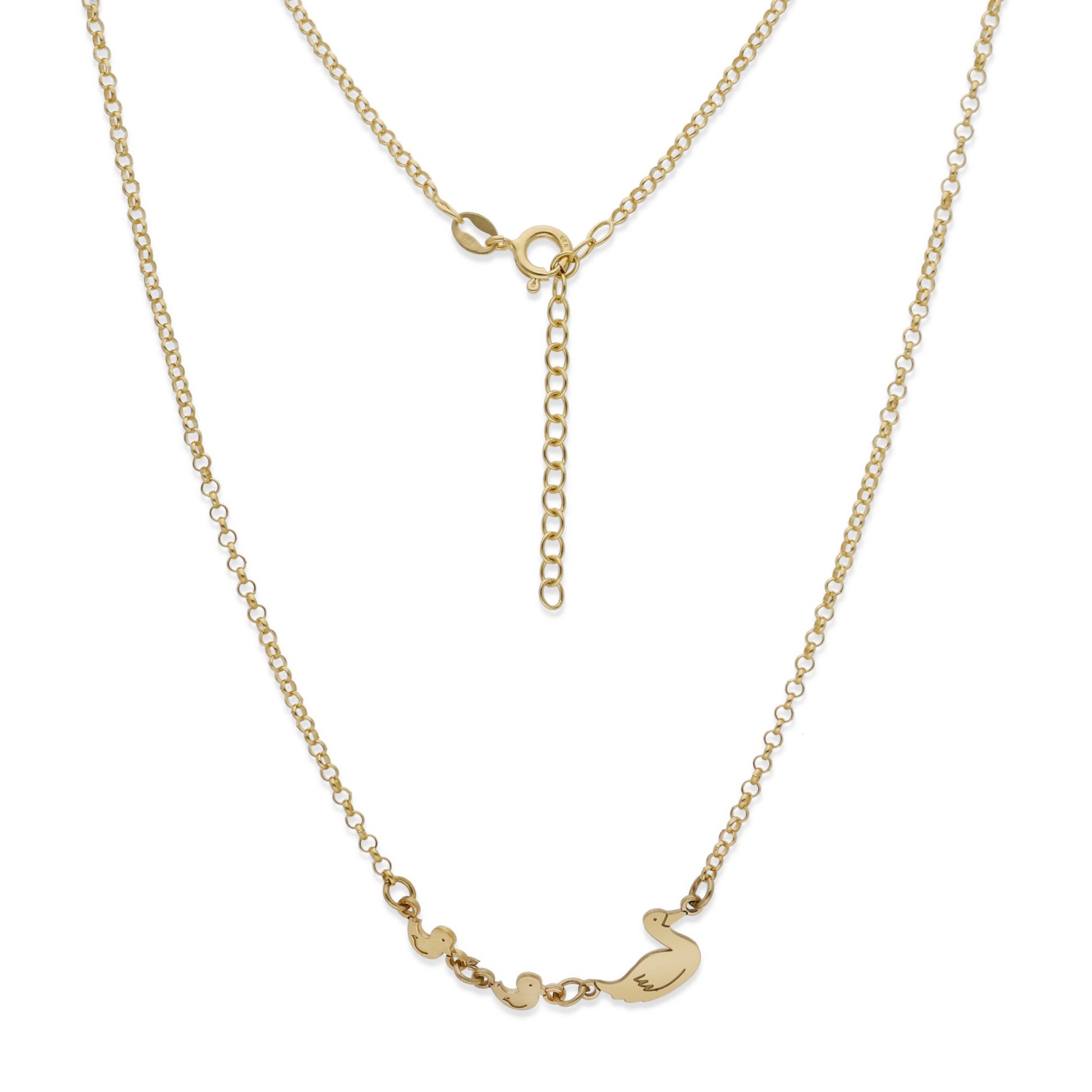 Colgante Patitos en Plata de Ley 925 y baño Oro rosa 18k
