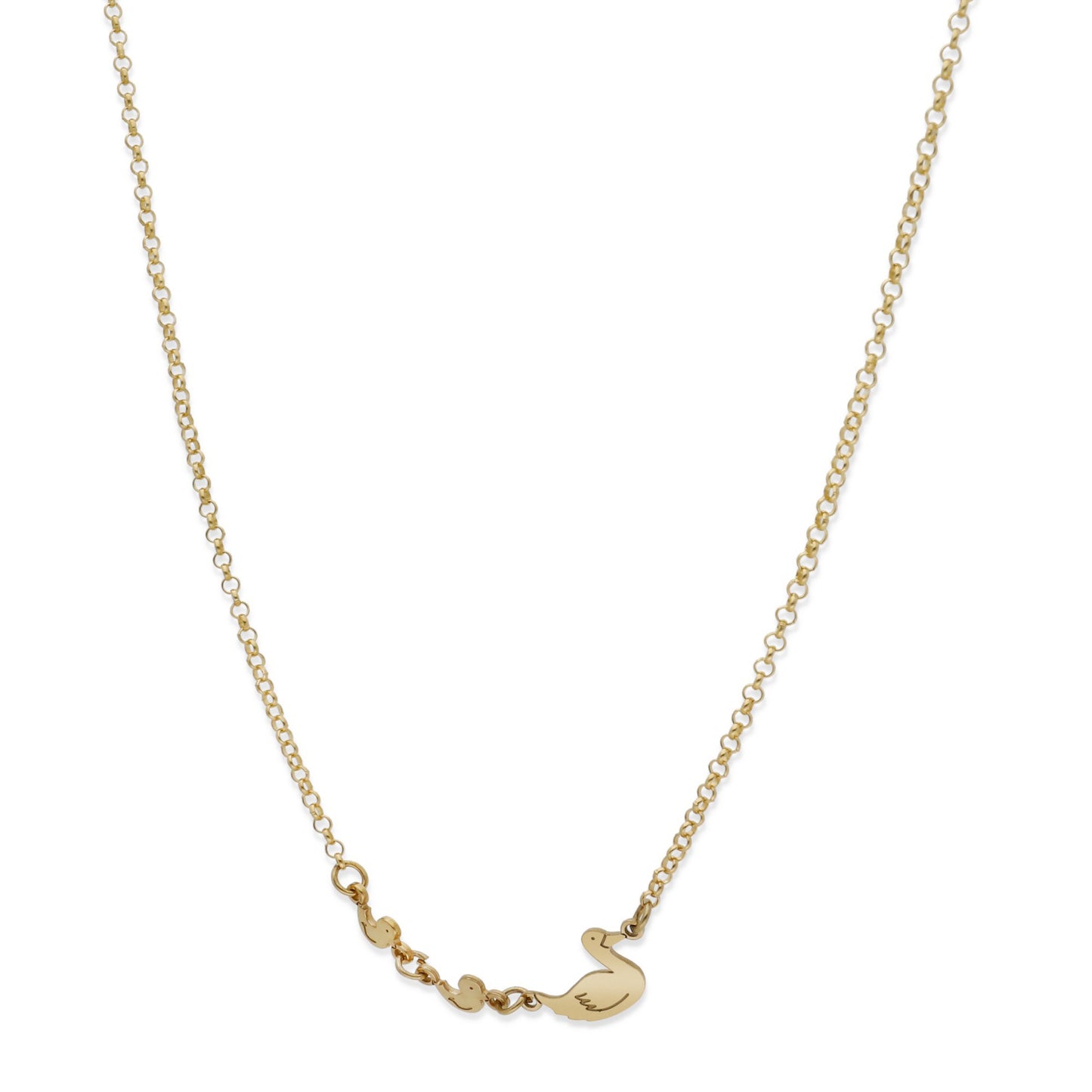 Colgante Patitos en Plata de Ley 925 y baño Oro rosa 18k