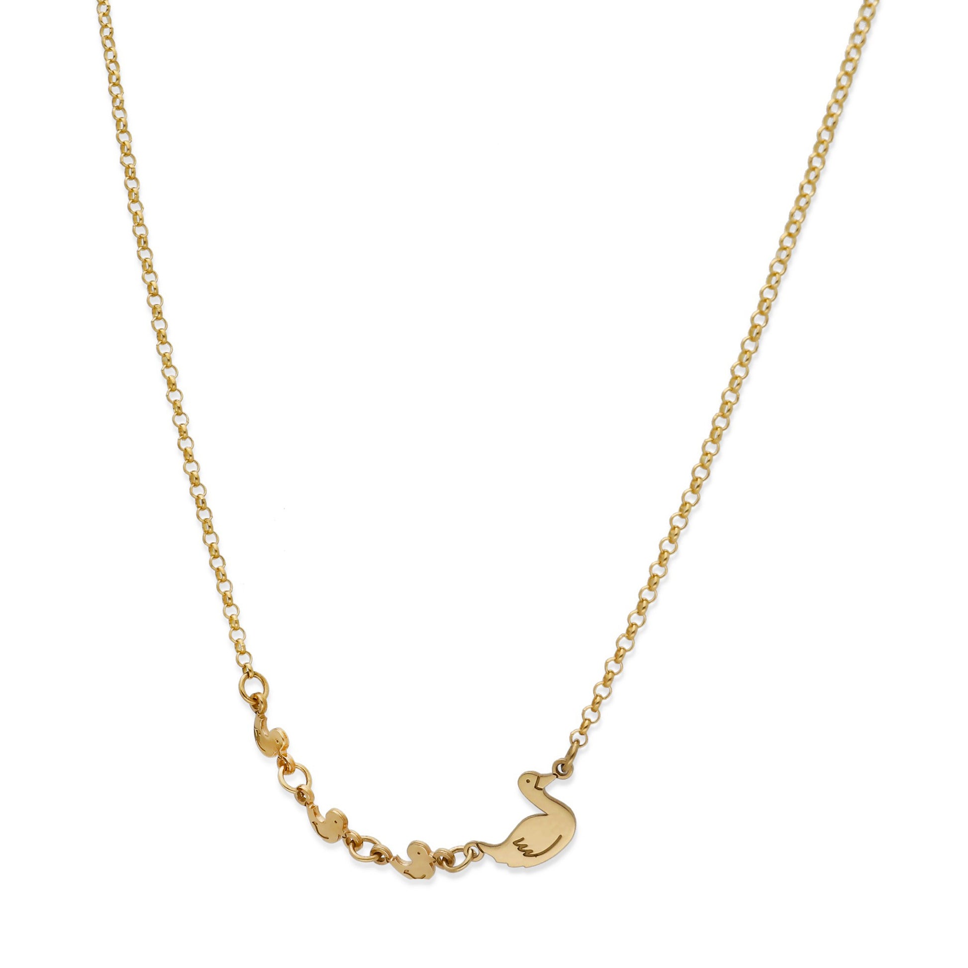 Colgante Patitos en Plata de Ley 925 y baño Oro rosa 18k