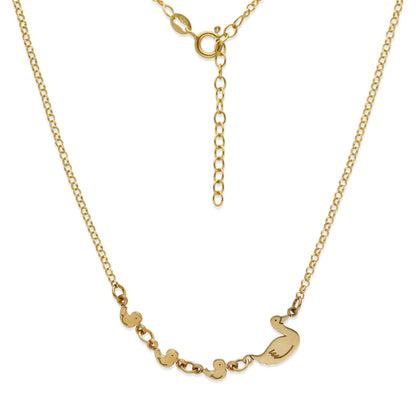 Colgante Patitos en Plata de Ley 925 y baño Oro rosa 18k