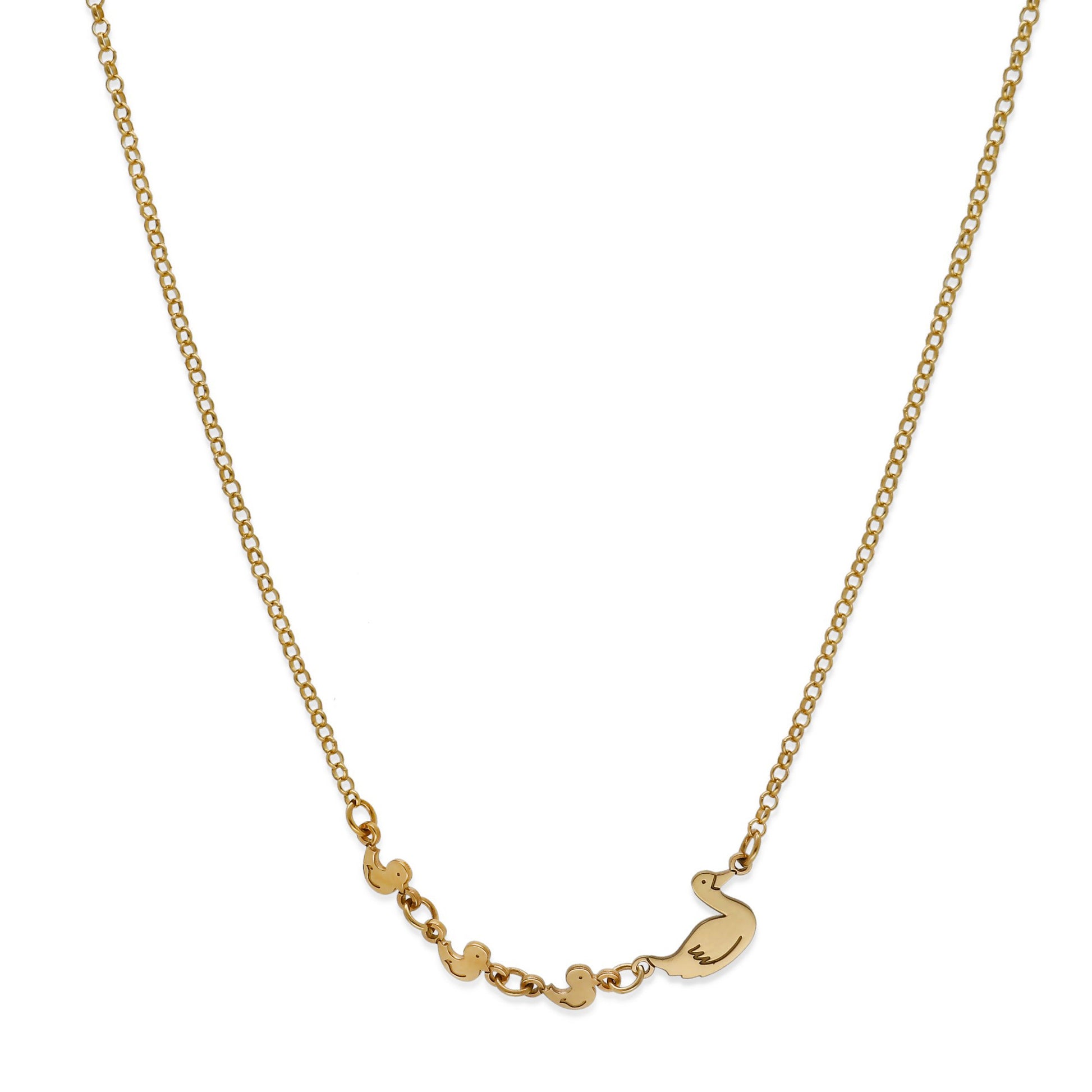 Colgante Patitos en Plata de Ley 925 y baño Oro rosa 18k