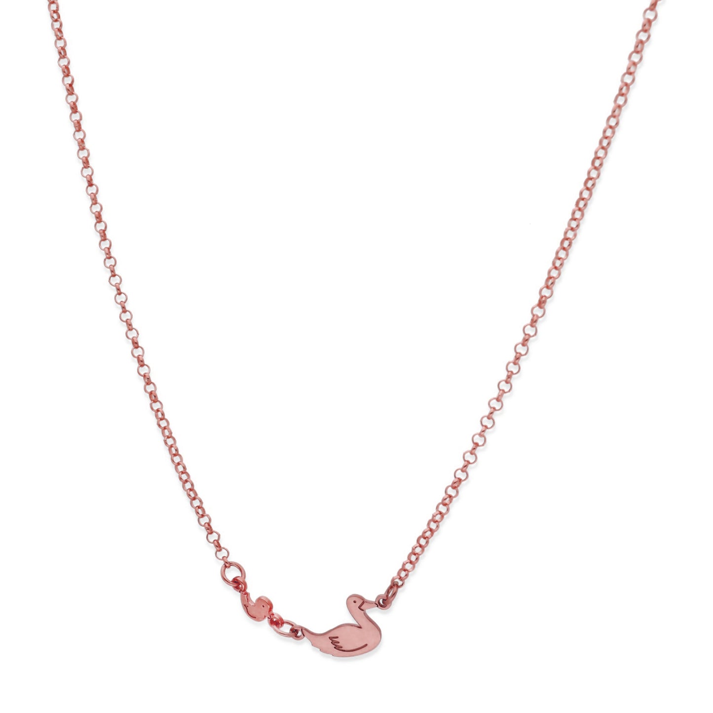 Colgante Patitos en Plata de Ley 925 y baño Oro rosa 18k