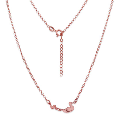 Colgante Patitos en Plata de Ley 925 y baño Oro rosa 18k