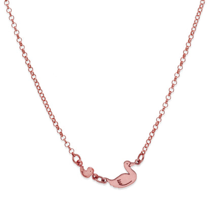 Colgante Patitos en Plata de Ley 925 y baño Oro rosa 18k