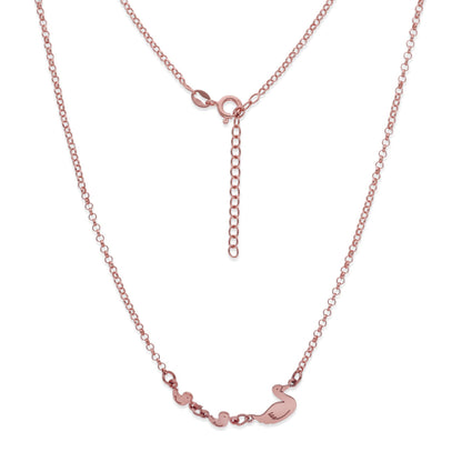 Colgante Patitos en Plata de Ley 925 y baño Oro rosa 18k