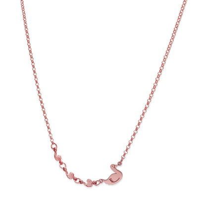 Colgante Patitos en Plata de Ley 925 y baño Oro rosa 18k