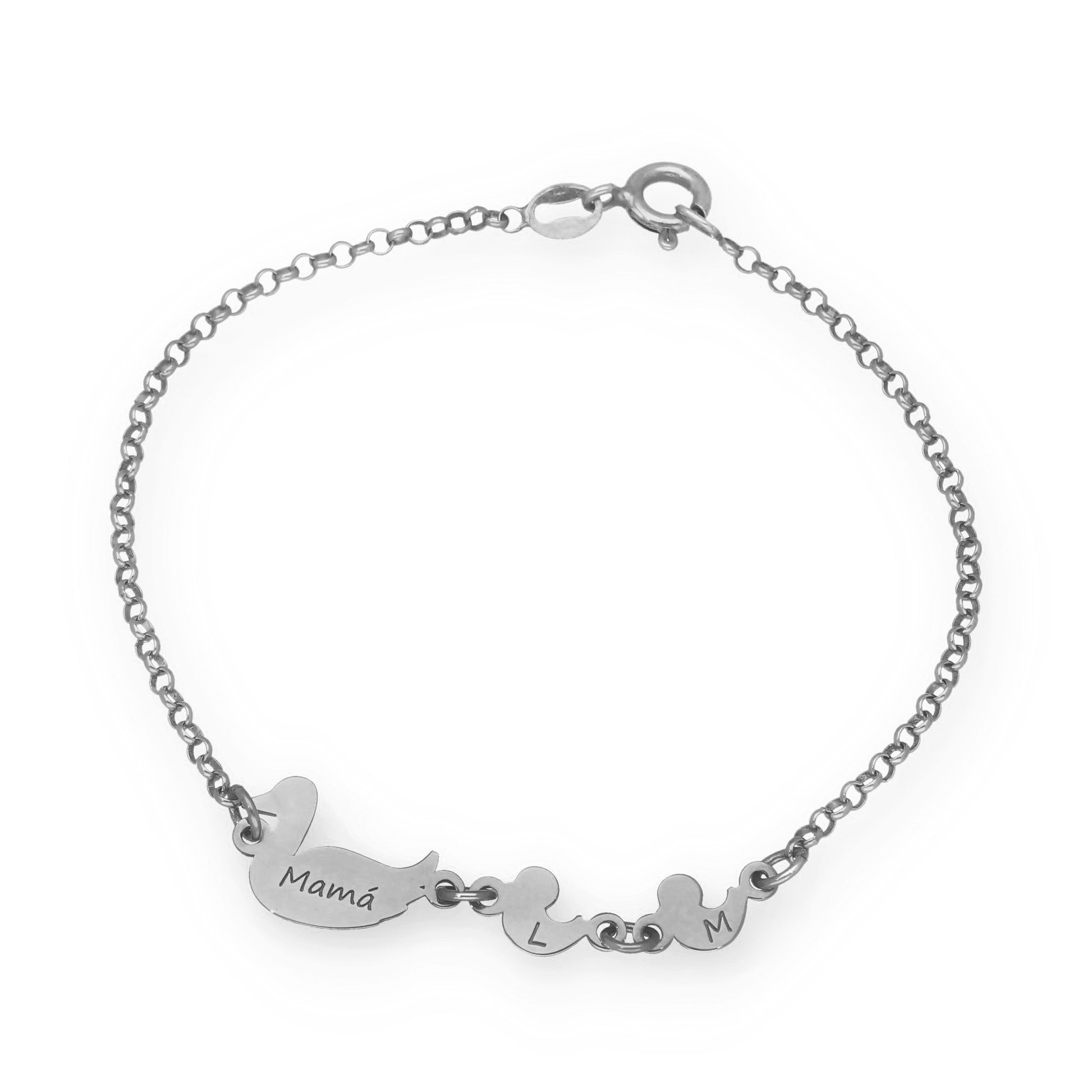 Pulsera Patitos en Plata de Ley 925