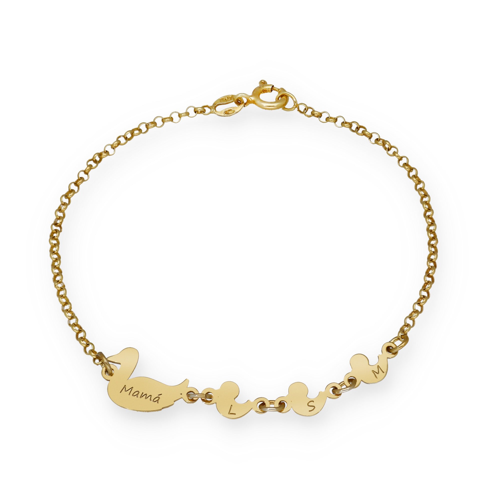Pulsera Patitos en Plata de Ley 925