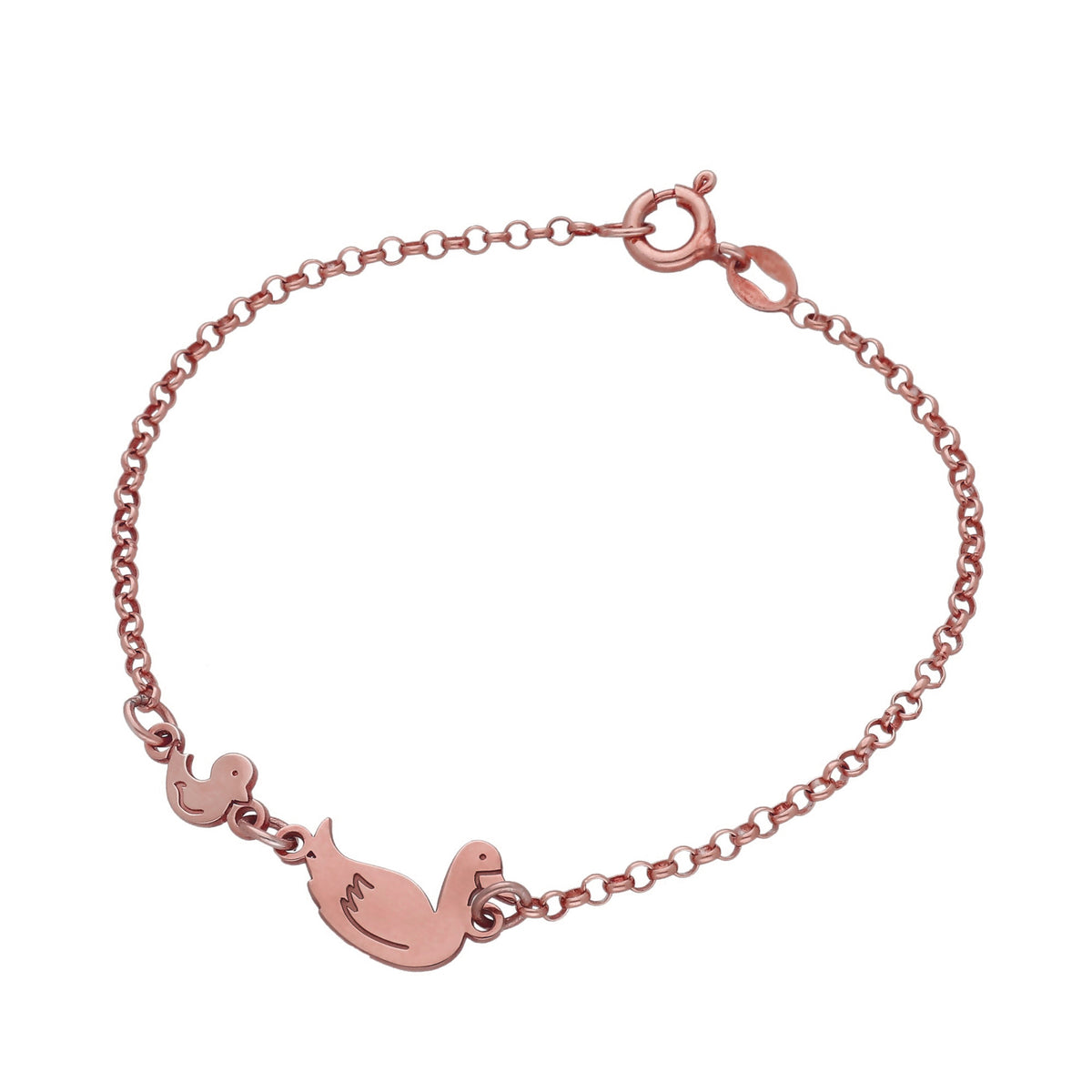 Pulsera Patitos en Plata de Ley 925