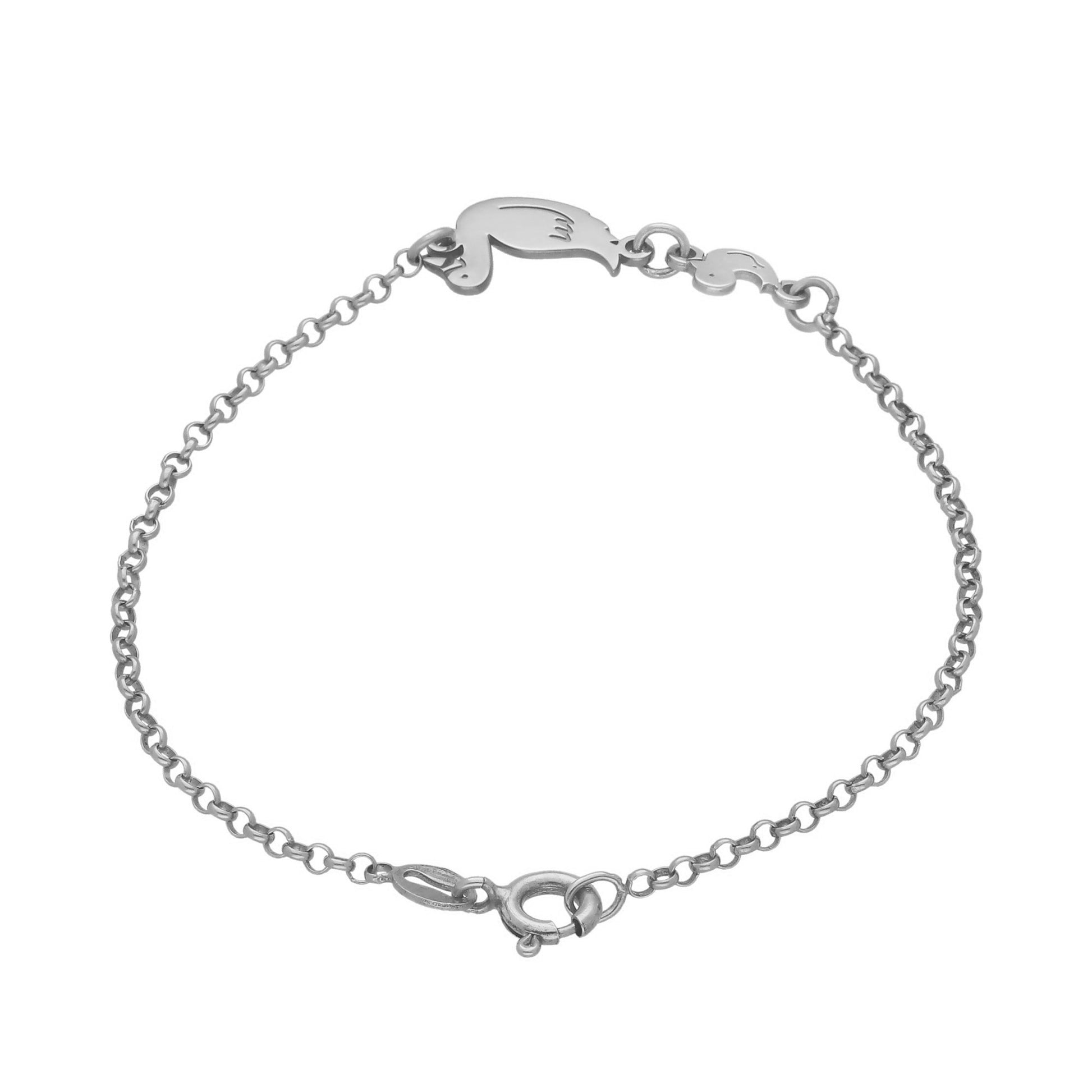 Pulsera Patitos en Plata de Ley 925 y baño Oro 18k
