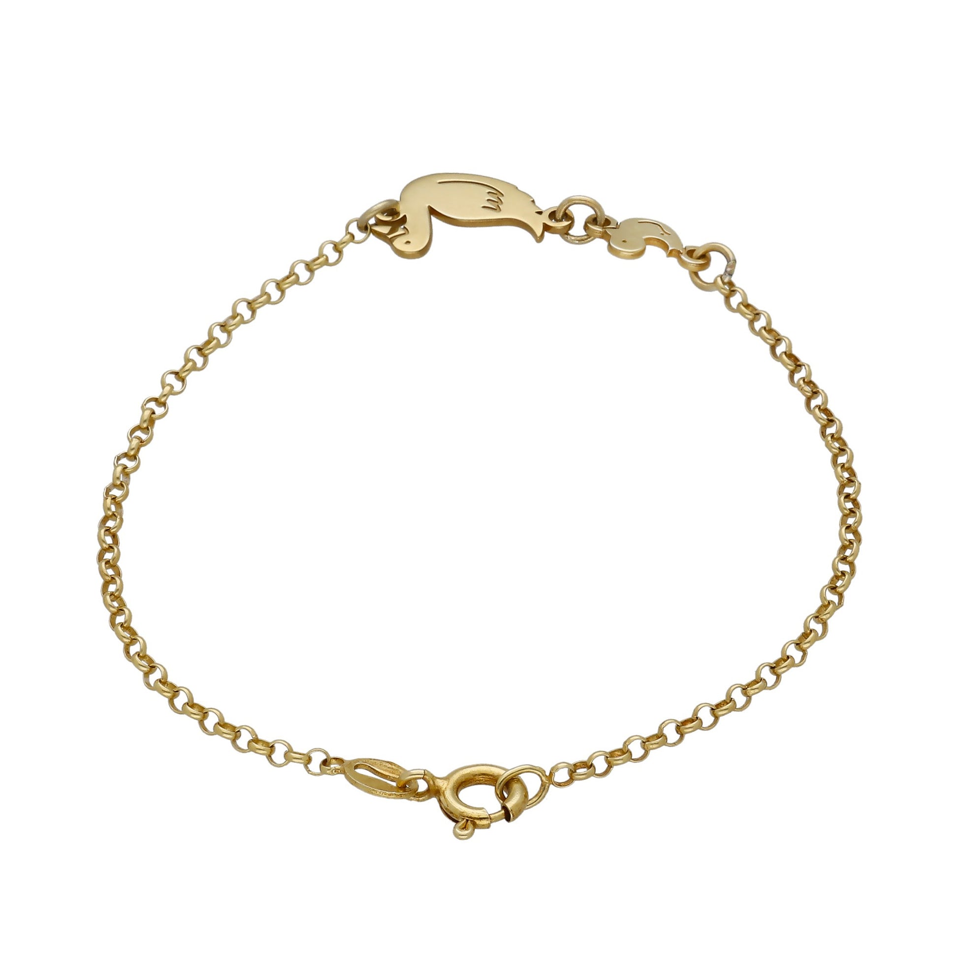 Pulsera Patitos en Plata de Ley 925 y baño Oro 18k