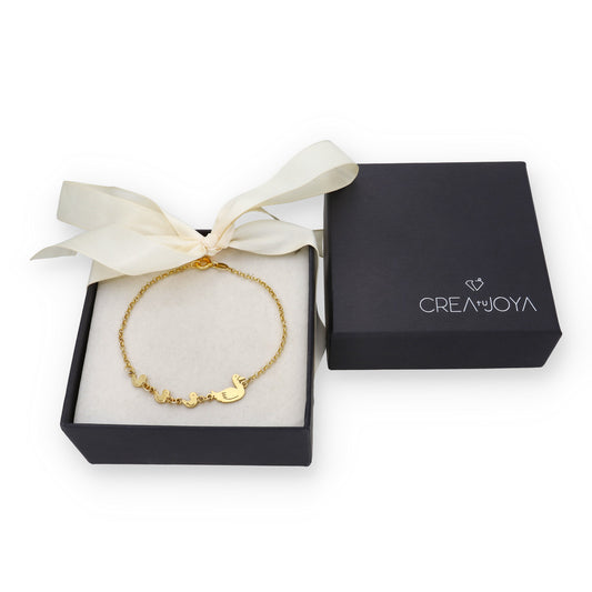 Pulsera Patitos en Plata de Ley 925 y baño Oro 18k