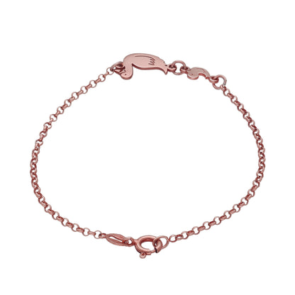 Pulsera Patitos en Plata de Ley 925 y baño Oro Rosa 18k