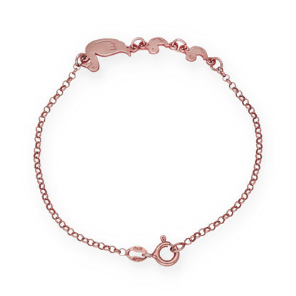 Pulsera Patitos en Plata de Ley 925 y baño Oro Rosa 18k