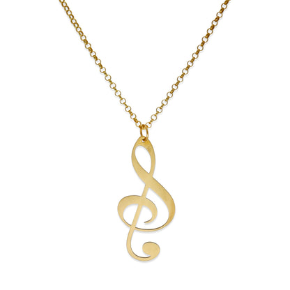 Colgante Clave de Sol en Plata de Ley 925 y baño Oro 18k