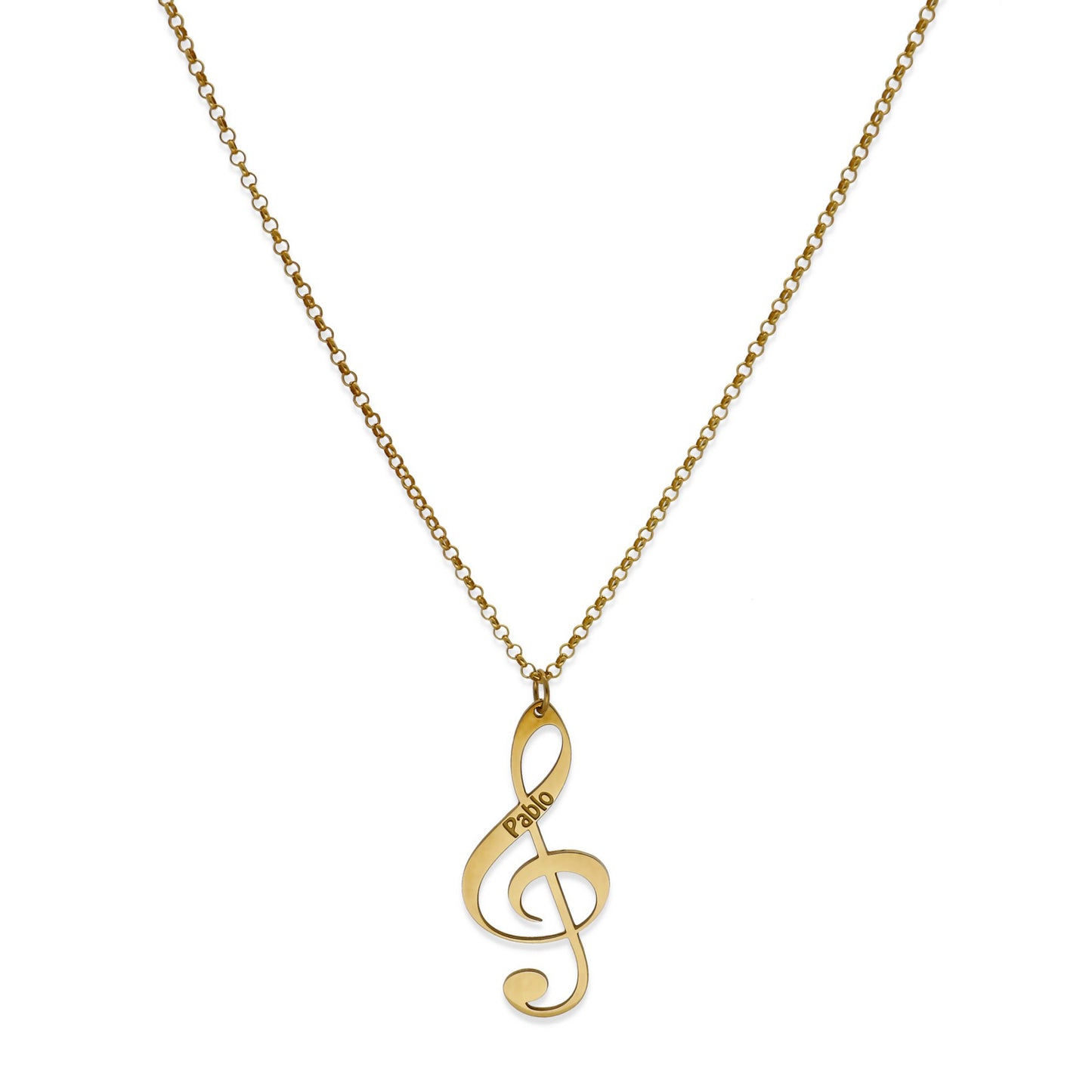 Colgante Clave de Sol en Plata de Ley 925 y baño Oro 18k