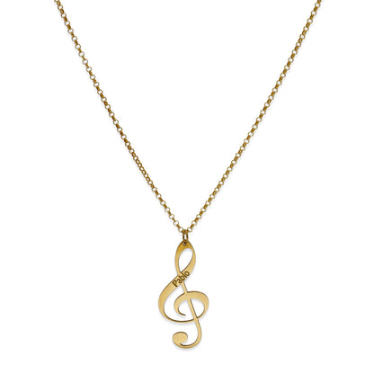 Colgante Clave de Sol en Plata de Ley 925 y baño Oro 18k