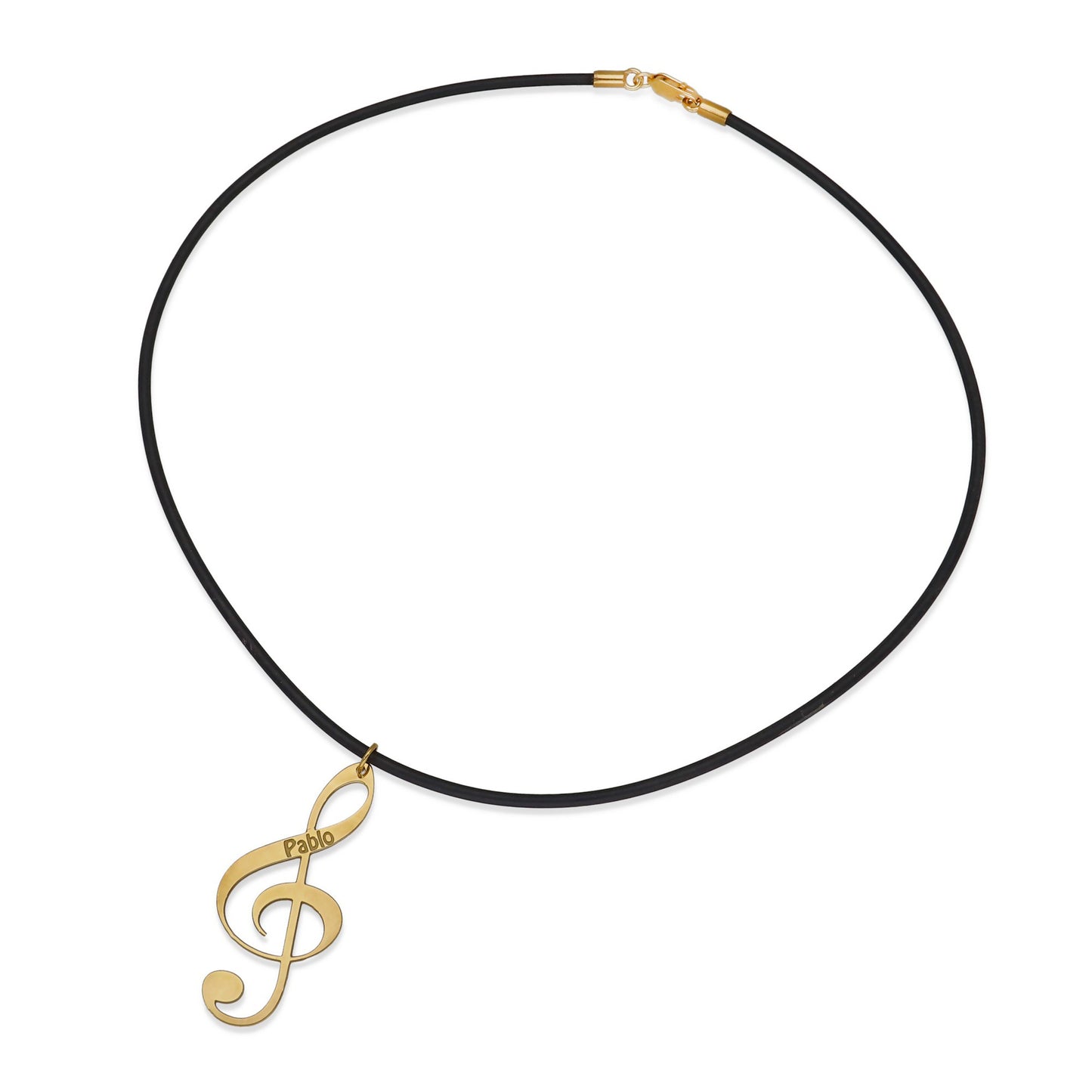 Colgante Clave de Sol en Plata de Ley 925 y baño Oro 18k