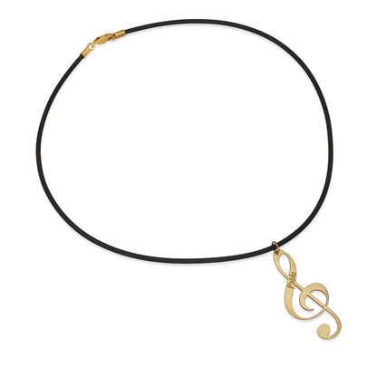 Colgante Clave de Sol en Plata de Ley 925 y baño Oro 18k